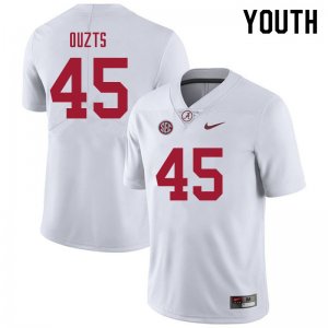 NCAA Youth Alabama Crimson Tide #45 Robbie Ouzts Stitched College 2021 Nike Authentic White Football Jersey QI17I78LE